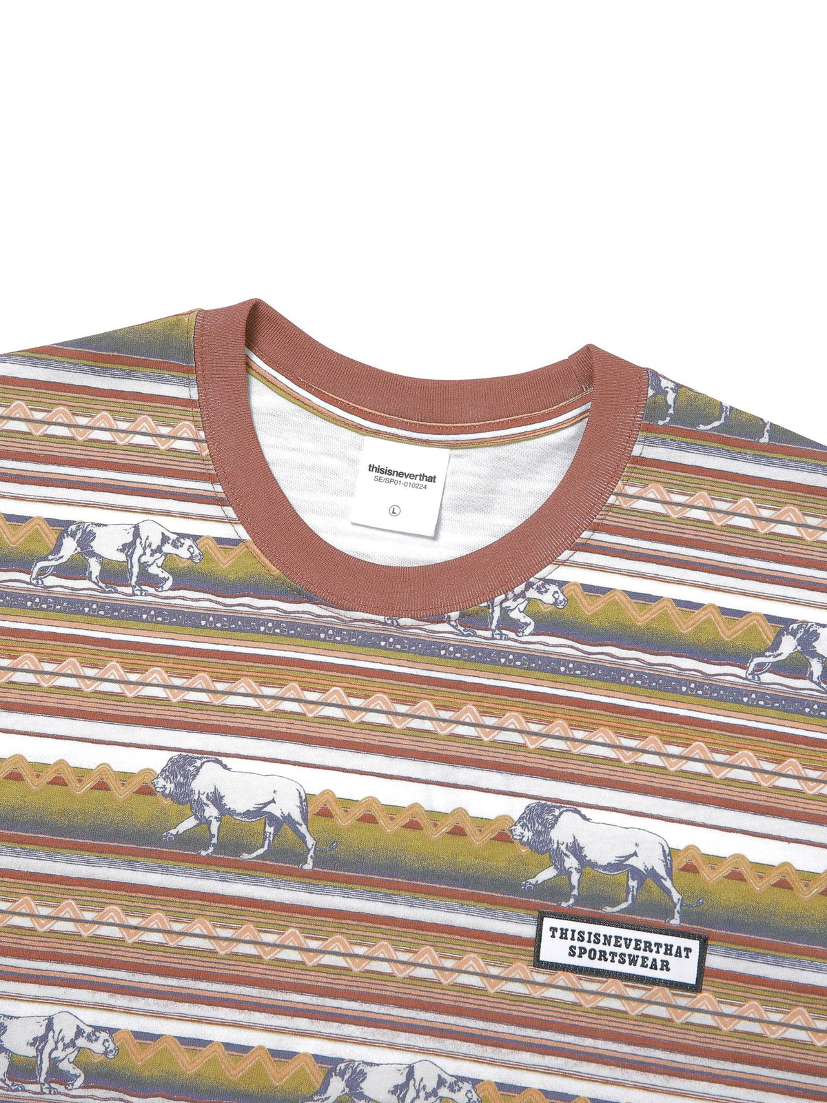 Printed LION Stripe Tee T-Shirt 