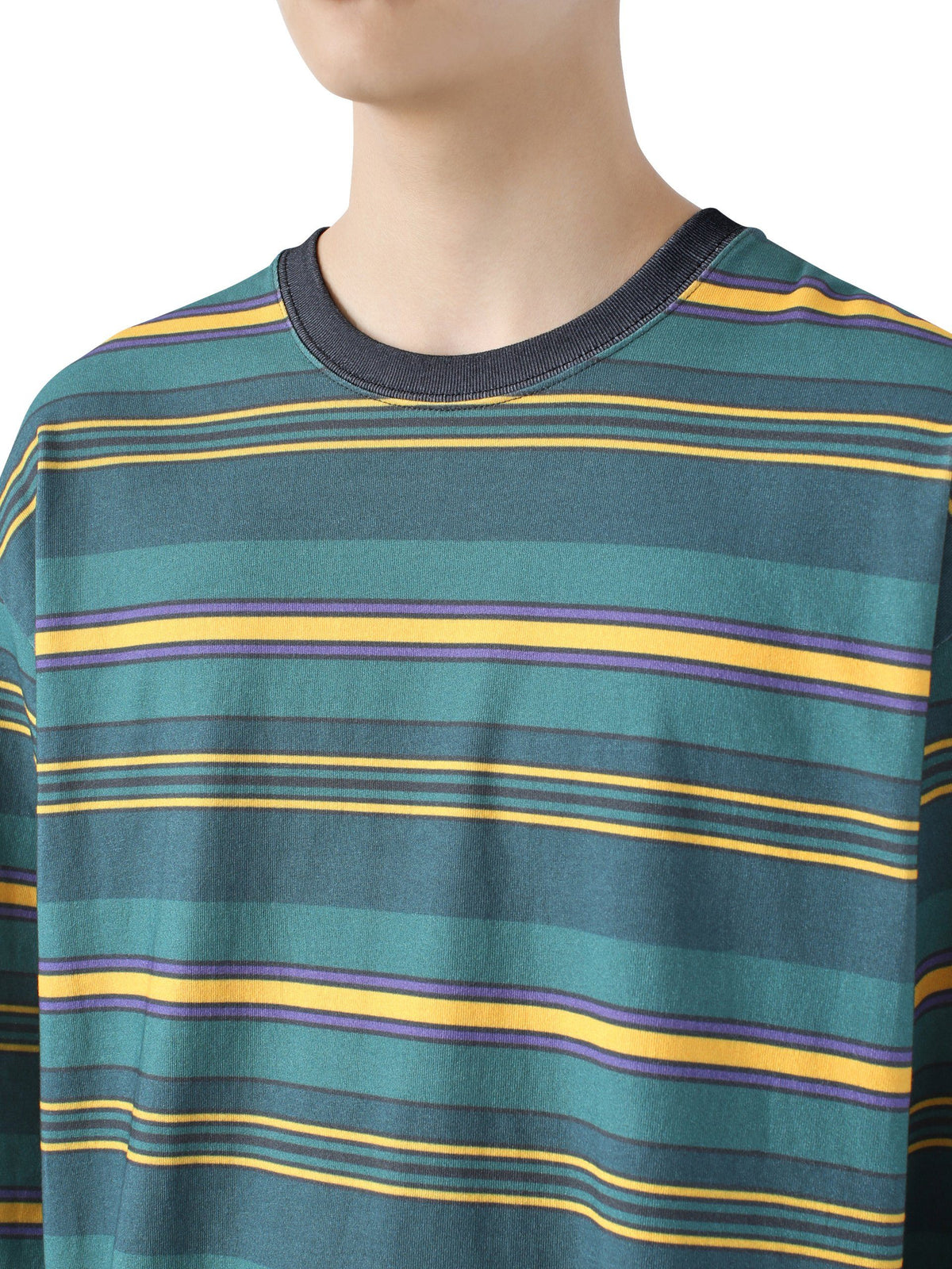 Printed Stripe L/SL Top L/SL T-Shirt 