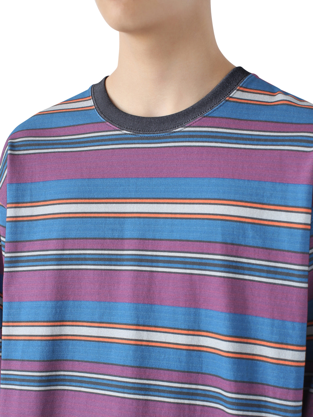 Printed Stripe L/SL Top L/SL T-Shirt 