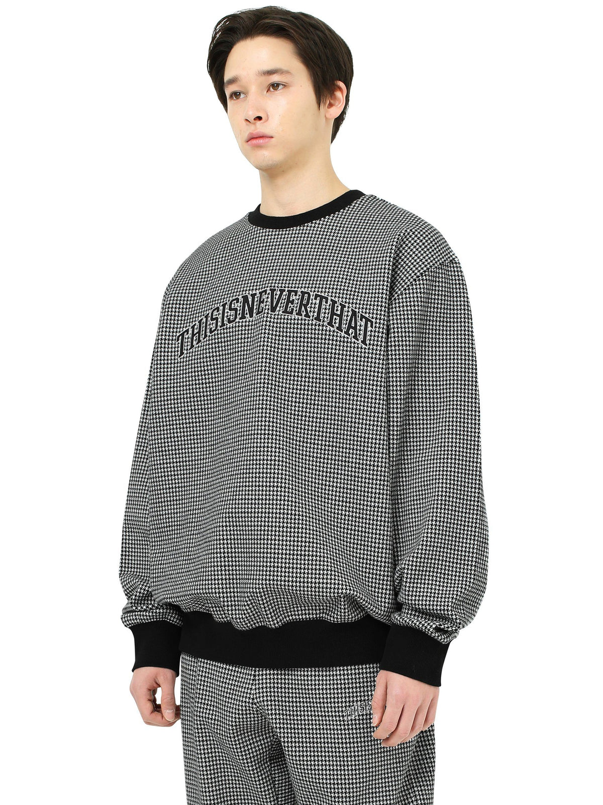 Houndstooth Crewneck Sweatshirts 